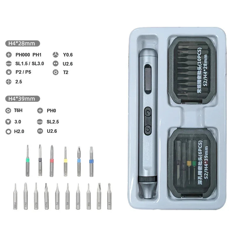 Precision Electric Screwdriver Set Silent and Durable Type-C Fast Charging Cordless Screwdriver 17/50 In 1 Electric Tool Set