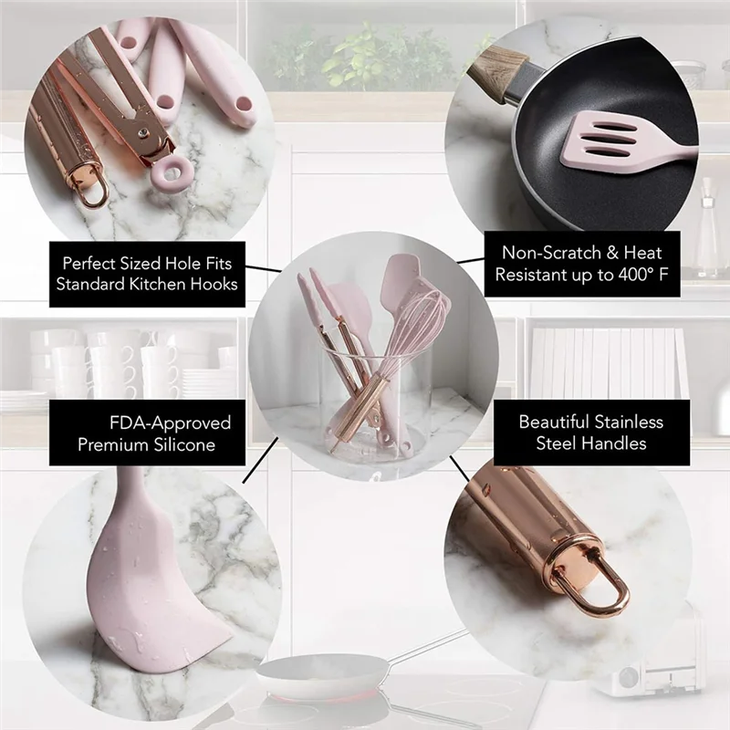 KYCOR-Silicone Cooking Utensils Kitchen Utensil Set Silicone Kitchen Utensils Cooking Utensils For Nonstick Cookware