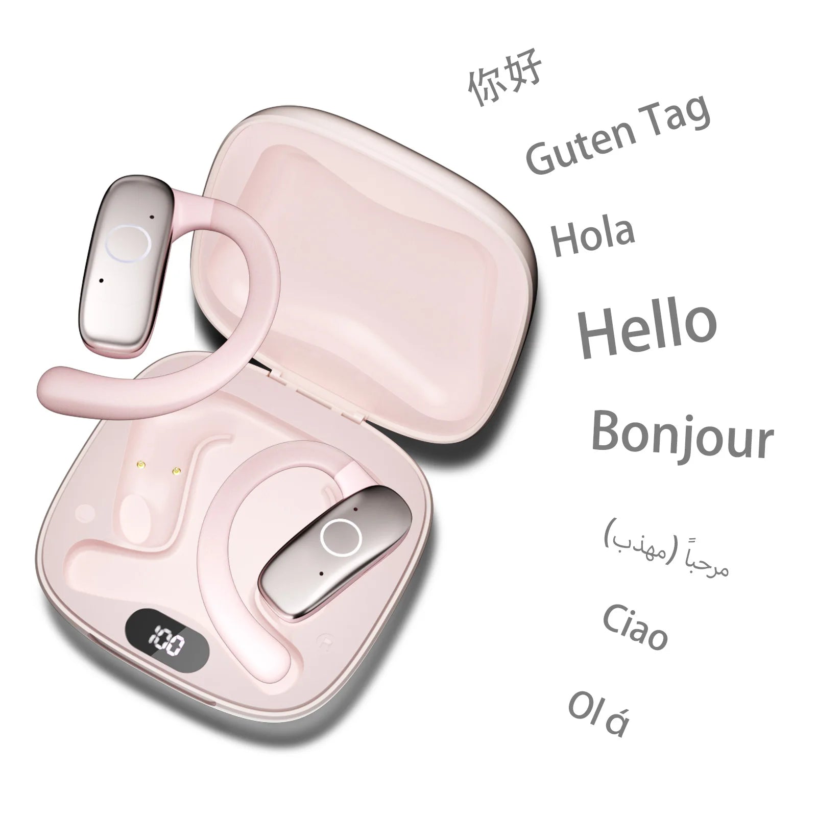 Real Time Translator Headphones AI Language Translation Earbuds 144 Languages & Accents 3 in 1 OWS Ear Buds for Business
