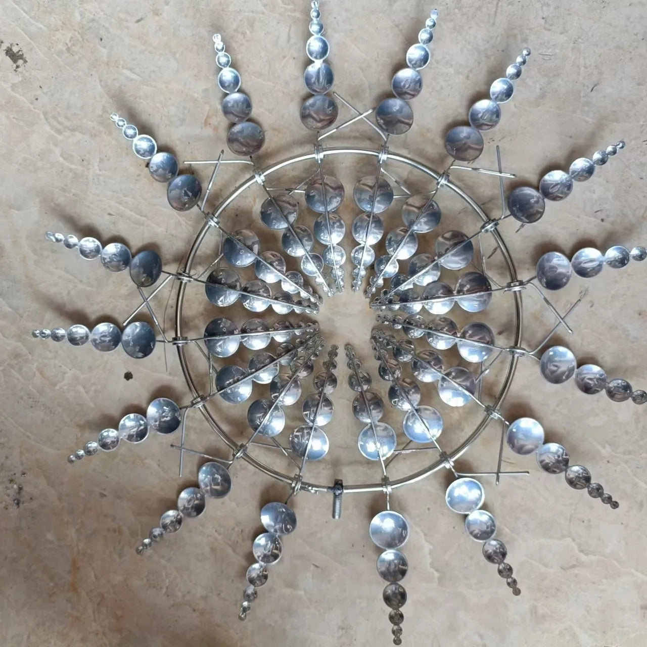 Creative Courtyard Garden Lawn Decoration Unique Wind Collector Magical Kinetic Energy Metal Windmill Rotator