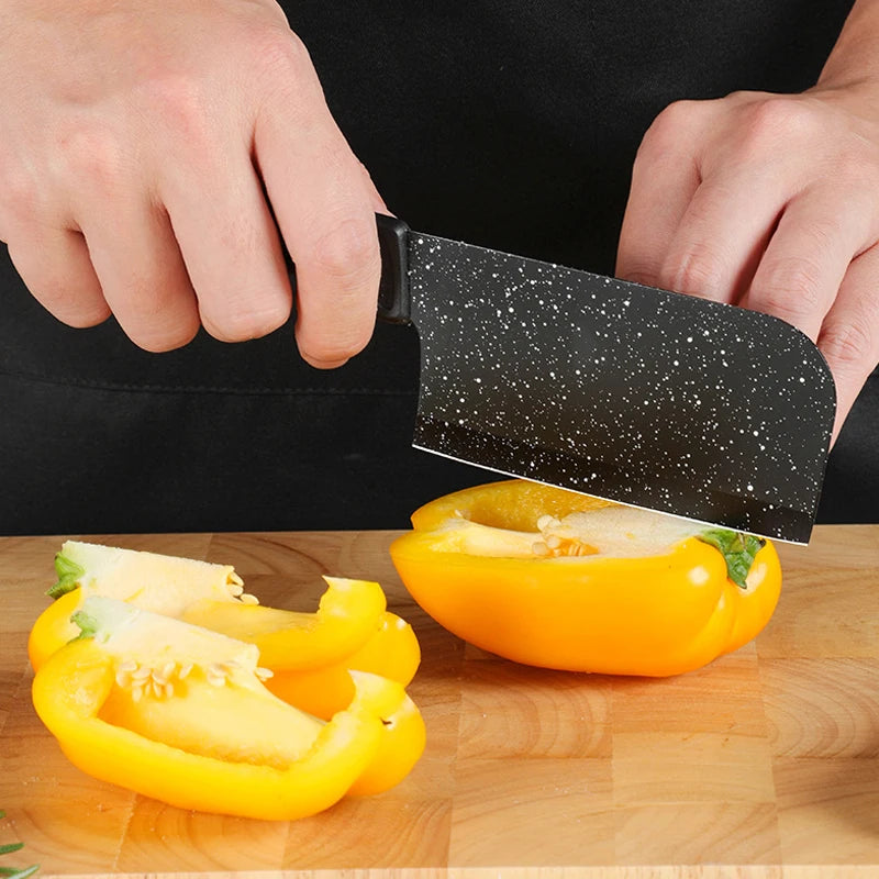 18pcs Kitchen Knives Set Stainless Steel Meat Cleaver Household Chef's Knife Steak Knife Kitchen Scissors Knife Sharpener