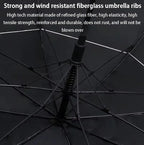 180CM Big Size Long Handle Umbrella Double-deck Large Rain Umbrellas Luxury Silver Dual Use Sunscreen Windproof Rain Gear Gift
