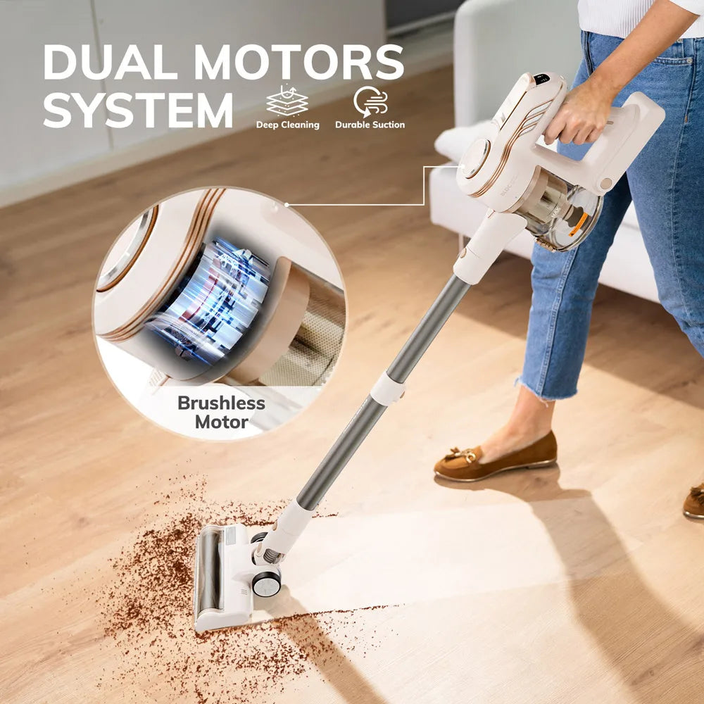 Cordless Vacuum Cleaner Hard Floor Carpets Pet Hair  Dual Motor Vacuum Cleaner Cleaning Machine Removable Battery