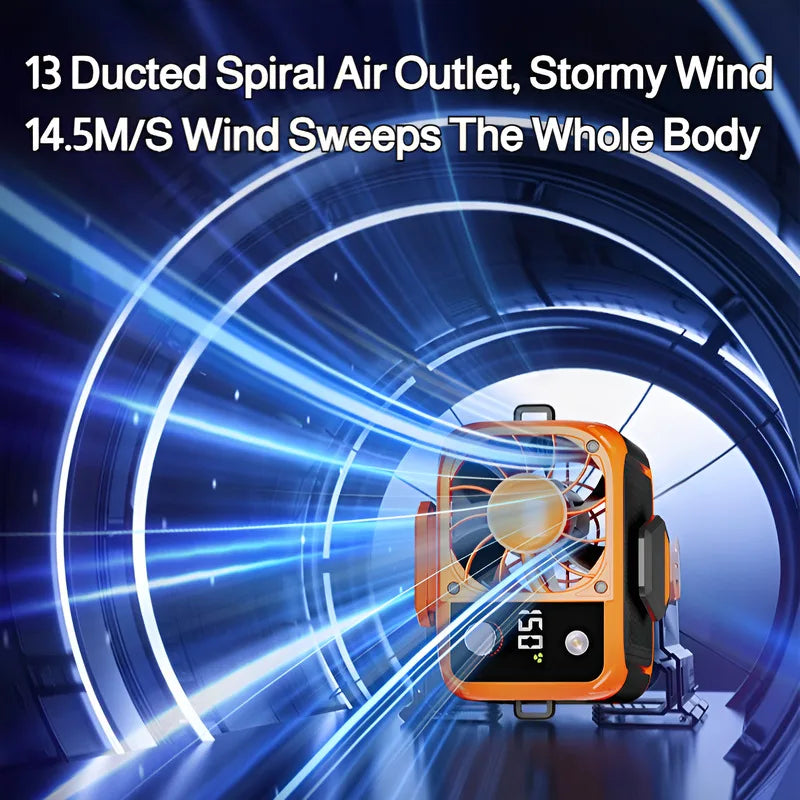 Portable Outdoor Camping Rechargeable Waist Fan Rapid Cooling Super St