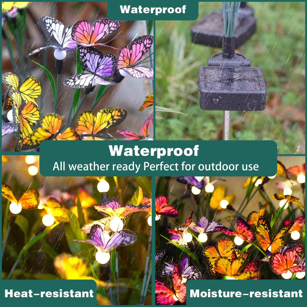 Butterfly Solar Garden Light Swaying Firefly Light 8 Modes Outside Solar Lamp Gift Yard Patio Pathway Outdoor Wedding Decoration