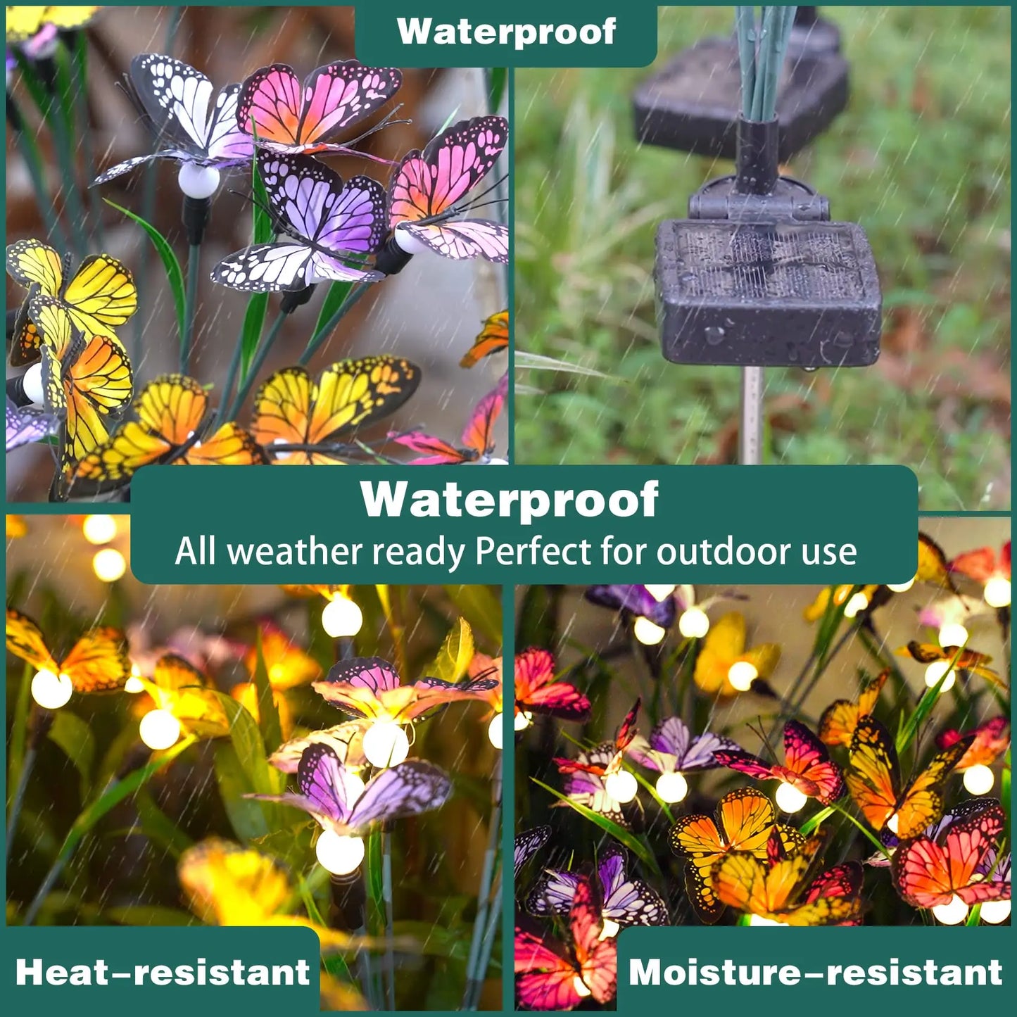 Butterfly Solar Garden Light Swaying Firefly Light 8 Modes Outside Solar Lamp Gift Yard Patio Pathway Outdoor Wedding Decoration