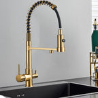 Chrome Filtered Kitchen Faucet Pure Water Kitchen Faucet Dual Handle Hot&Cold Drinking Water Purified Kitchen Mixer Taps