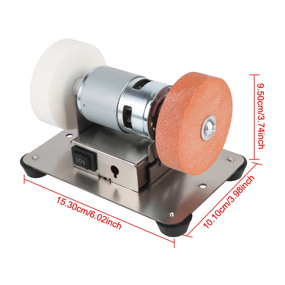 Micro Coarse and Fine Polishing Grinder Motor Double Grinder MachineArtifact Table Mini Electric Grinding Wheel Grindig Stone