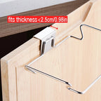 Stainless Steel Kitchen Trash Bag Holder Cabinet Door Mount Organizer Closet Storage Waste Bin Rack Garbage Can Tool
