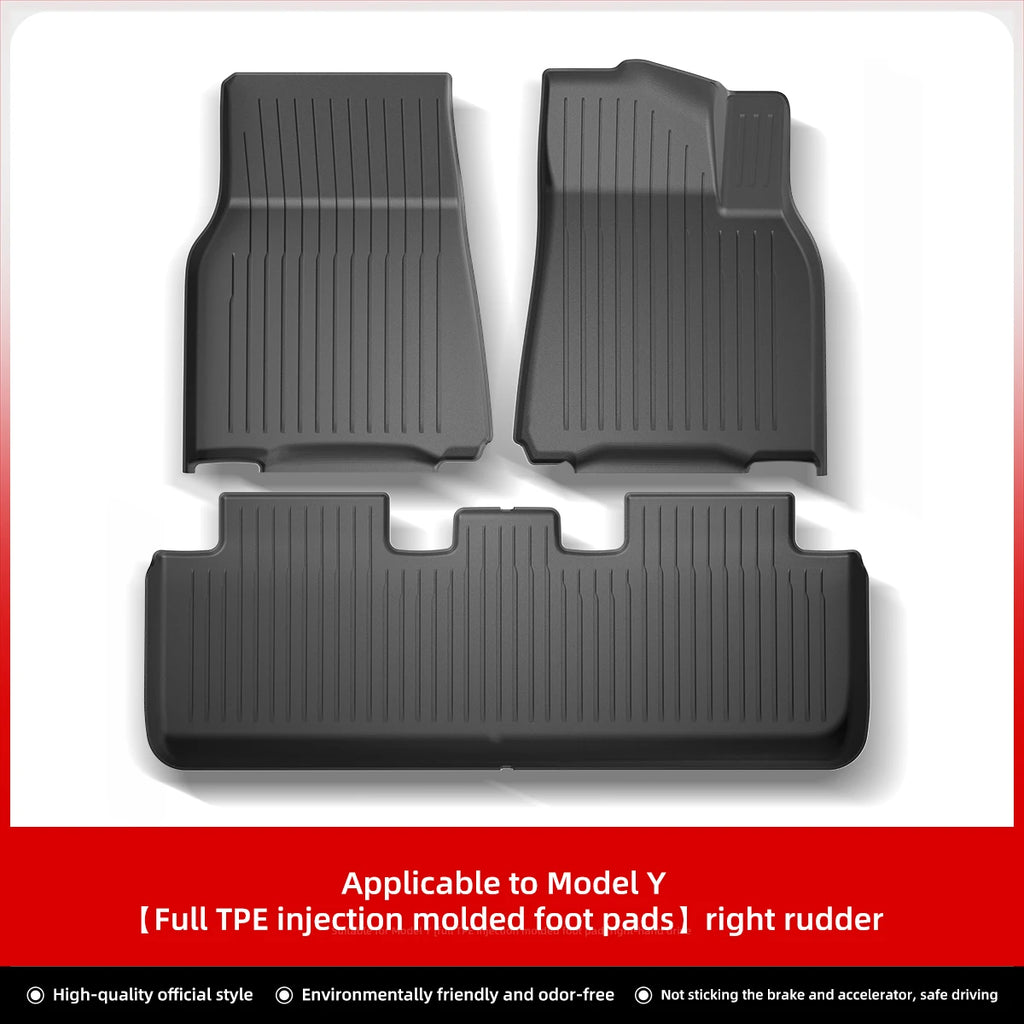 LUCKEASY For Tesla Model Y Floor Mat TPE Waterproof Wear-resistant Protective Mat Model 3 Foot Pad Car Interior Accessories