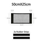 Car Trunk Net Car Double Storage Network Bag Auto Seat Back Fixed Mesh Pocket Universal Car Elastic Velcro Straps Net Organizer