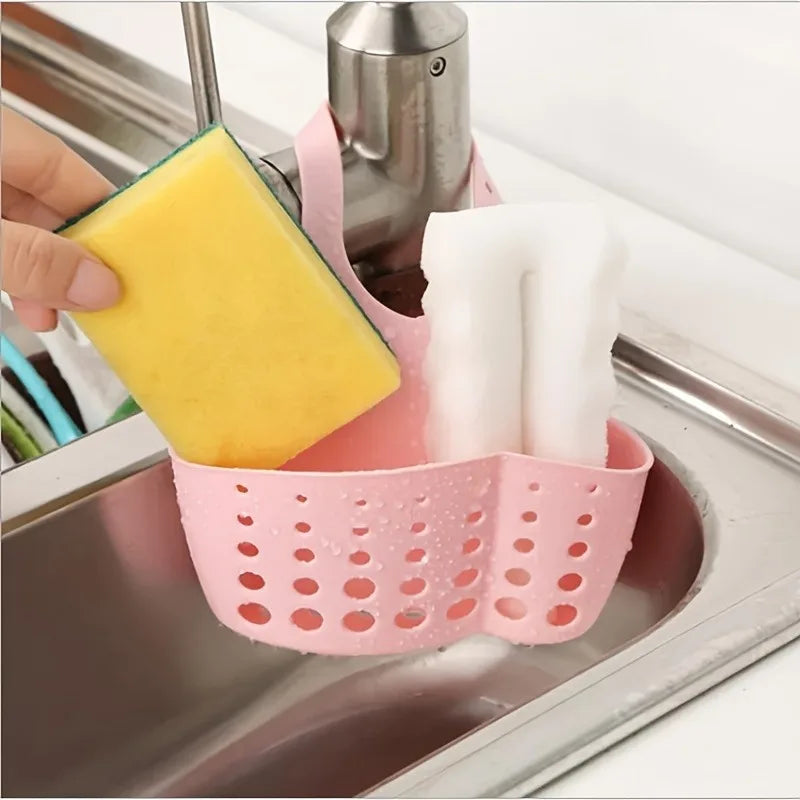 Kitchen Sink Sponge Drainer Storage Rack, Hanging Drain Basket, Bathroom Basin Organizer, Hanging Storage Hold Accessories