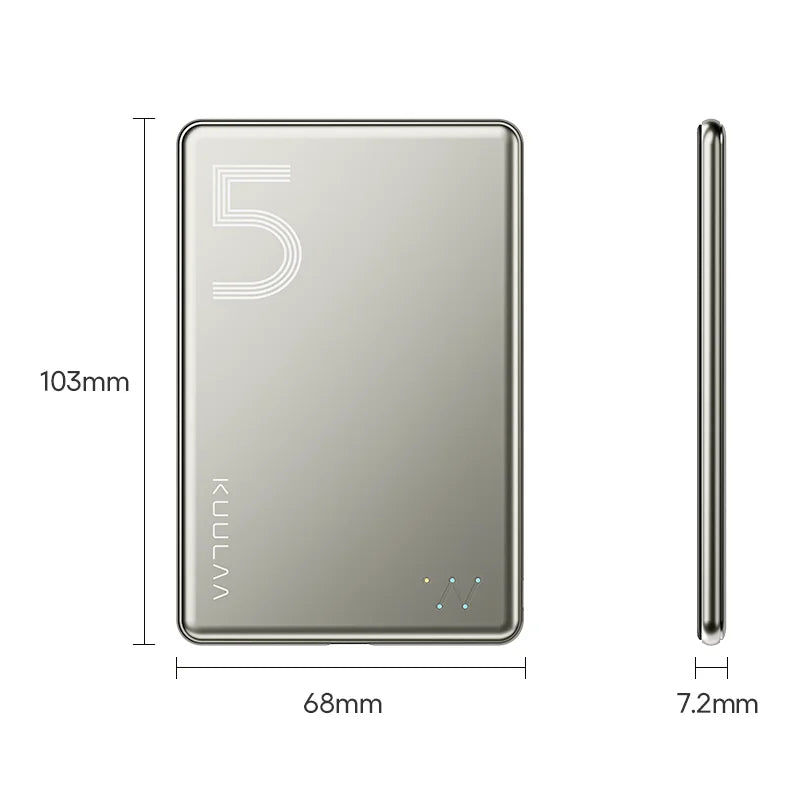 KUULAA Magnetic Power Bank 5000mAh Magnetic Wireless Phone Charger External Battery 20W Fast Charging For iPhone 17 16 PowerBank