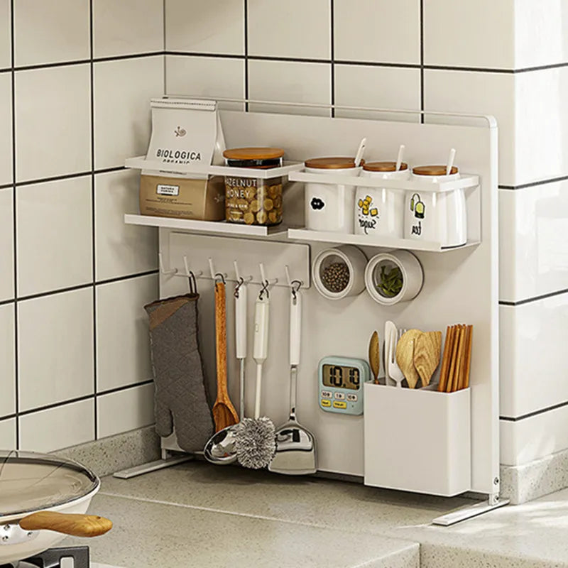 Magnetic Wall-Mounted Storage Shelf Adjustable Kitchen Spice Rack Organizer Freely Combined Countertop Storage for Kitchen Essen