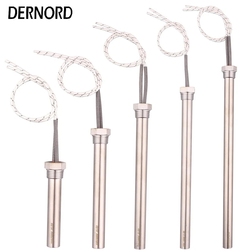 Immersion Cartridge Heater 1/2" Thread Cylindrical Hot Rod  Resistance 220V 300W 500W 1/1.5/2KW Electric Water Heating Element