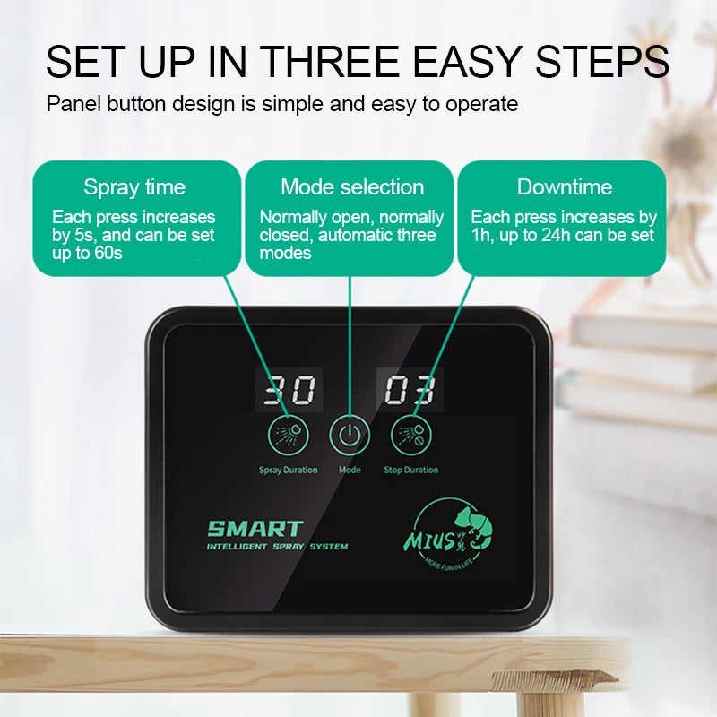 Intelligent Reptile Fogger Terrariums Humidifier Electronic Timer Automatic Mist Rainforest Spray System Kit Sprinkler Control
