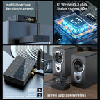 Bluetooth 5.3 Wireless Stereo Receiver Transmitter 2 In 1 Adapter for TV Car Speakers and Home Theater Audio