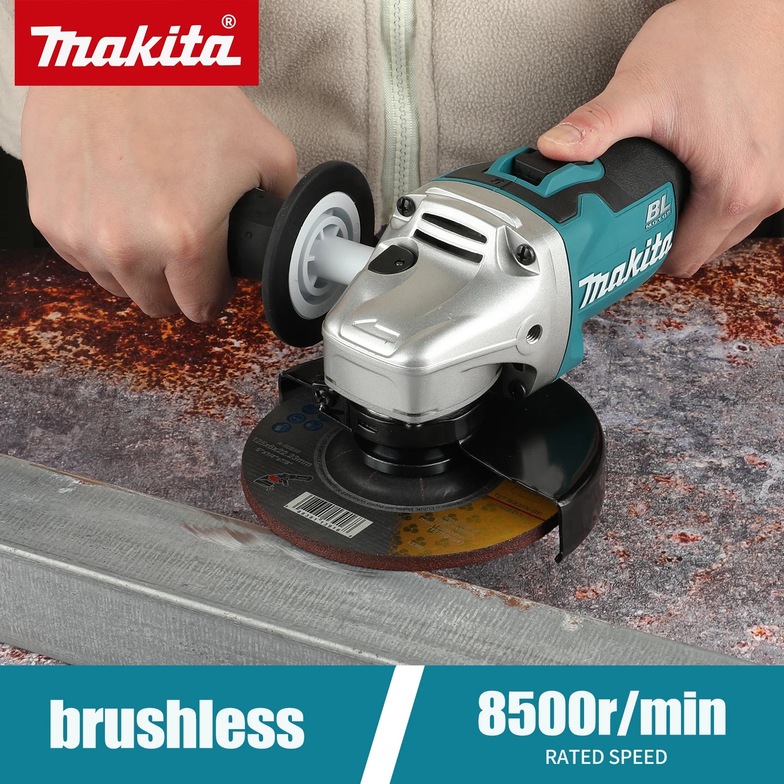 Makita DGA404 125/100mm Brushless Lithium Electric Angle Grinder Rechargeable Cutting Machine High Power Polishing Machine