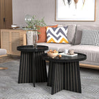 Round Nesting Coffee Table Set - Modern Small Coffee Tables for Living Room, Bedroom & Home Office