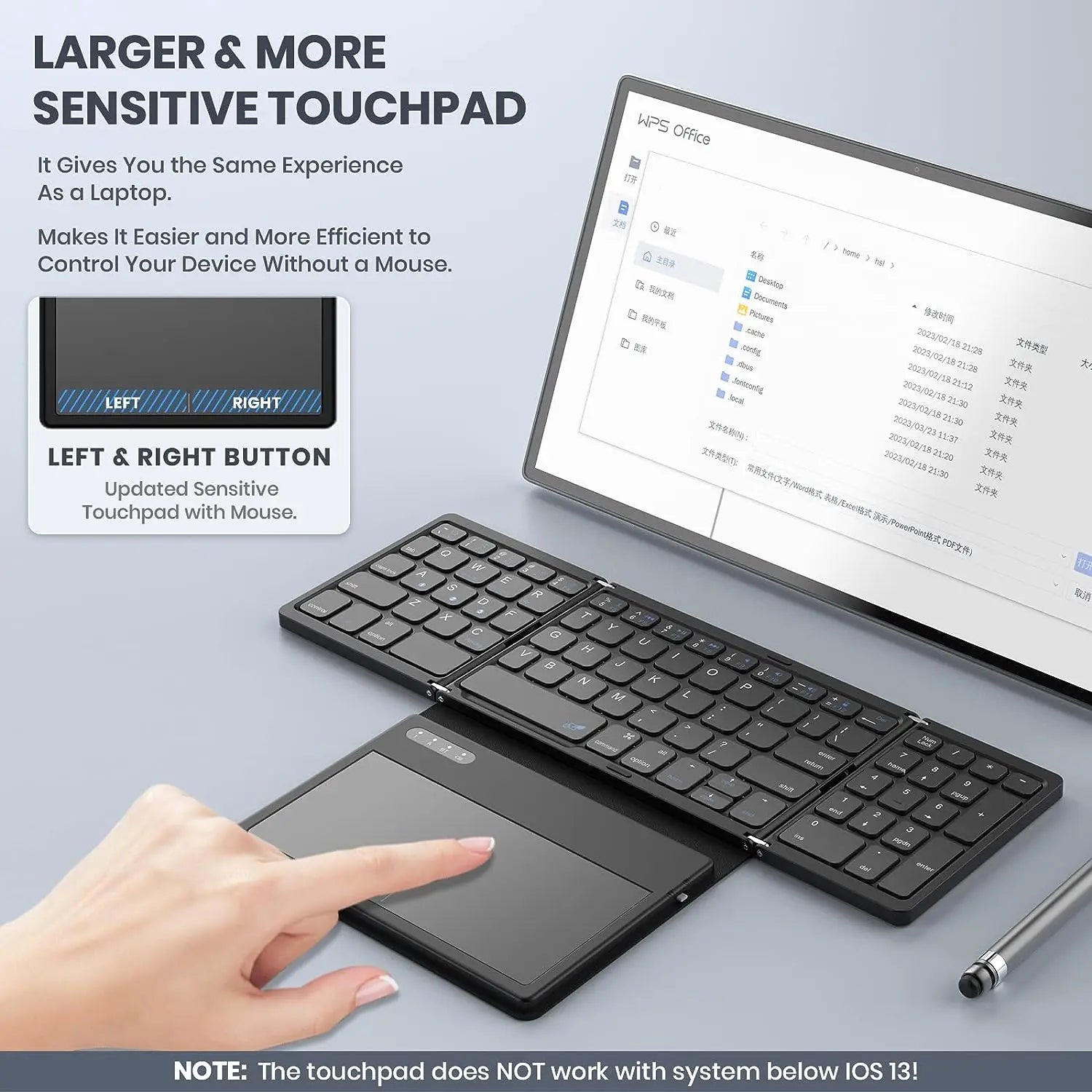 Mini Portable Folding Keyboard with Touchpad Foldable Bluetooth Keyboard Wireless Travel Keyboard for Windows/iOS/Android/PC