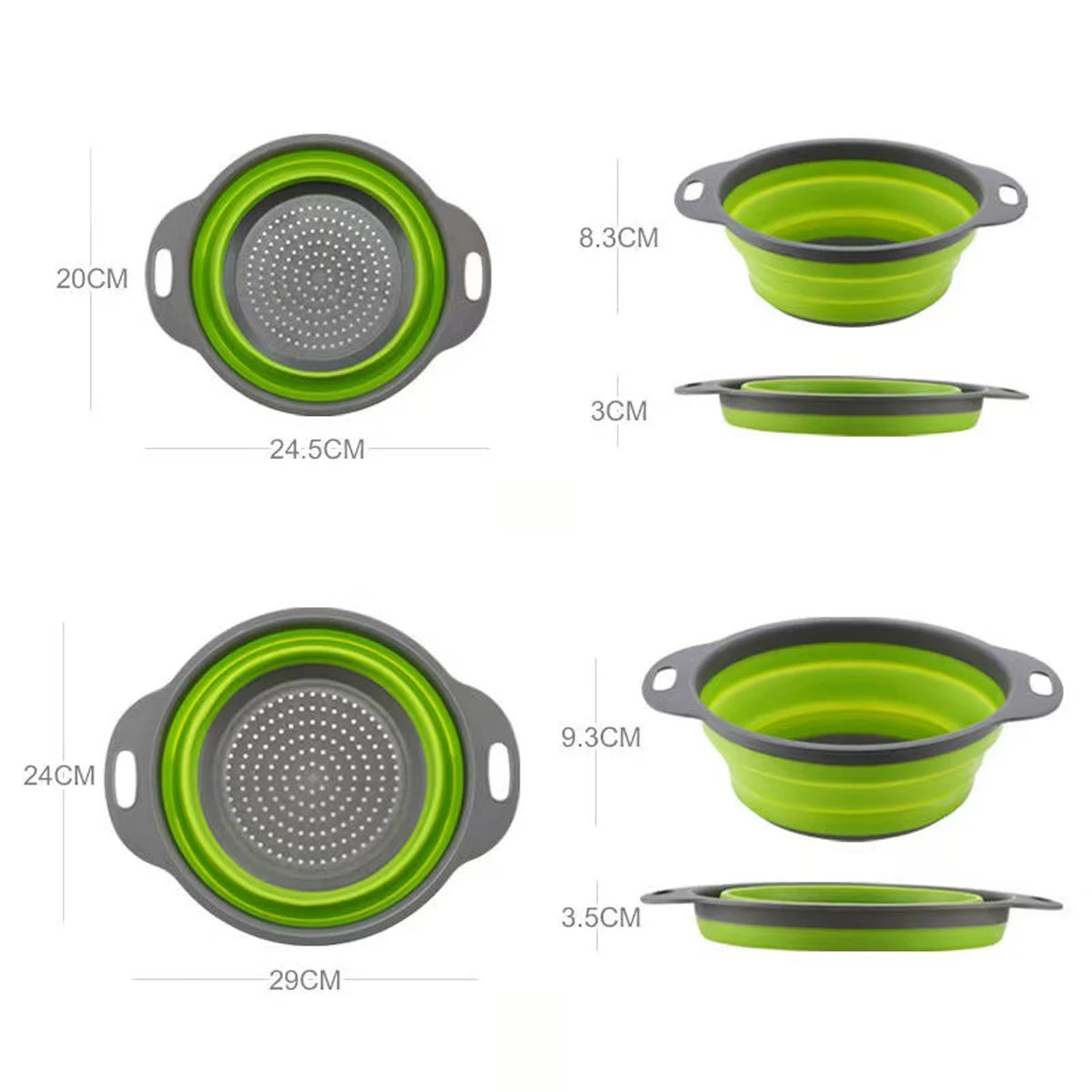 Kitchen Vegetable Washing Utensil, Circular Retractable Folding Drain Basket, Filter Basket, Vegetable Washing Basin, Fruit Blue