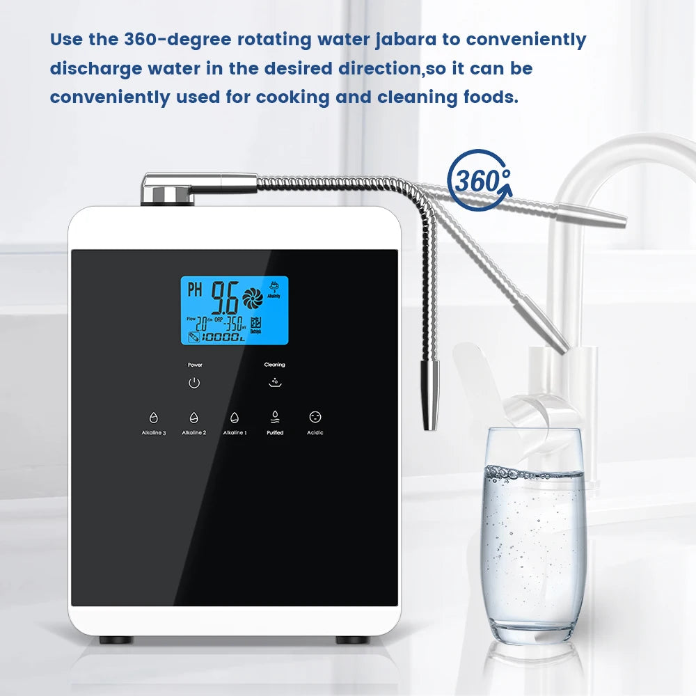 11 Plates Platinum Coating Alkaline Water Ionizer Machine Household PH