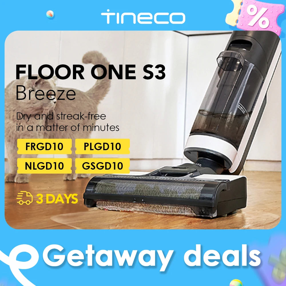 Tineco Floor One S3 Breeze Vacuum cleaner Floor Washer Cordless Wet Dry Electric Mop Self-Cleaning Smart Home Appliance