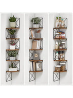 VASAGLE Wall Mounted 5-Tier Floating Corner Shelf. For Bedroom, Living Room, Bathroom, Kitchen, Office. Easy Assembly