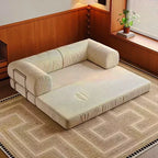 Italian Retro High-End Vacuum-Compressed Corduroy Sofa Bed Foldable Washable Customizable Living Room Sofa