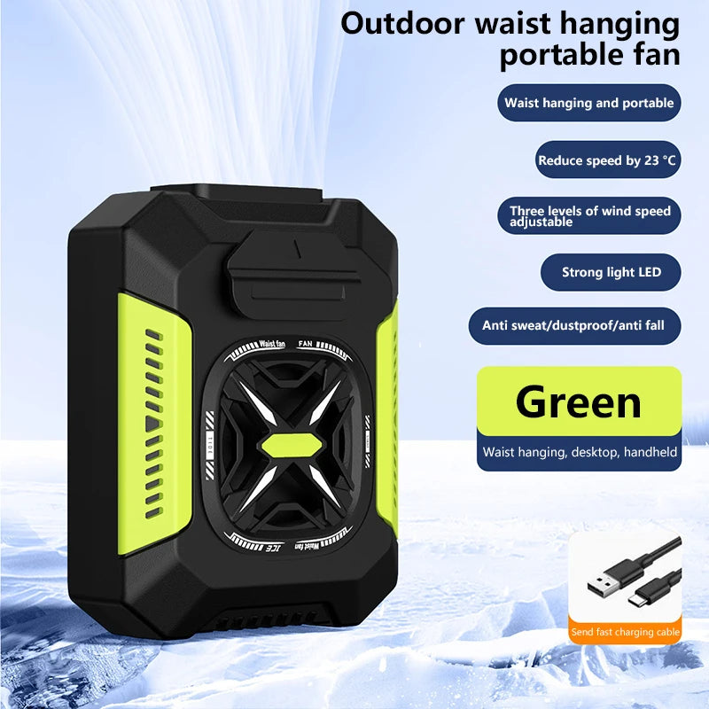 Xiaomi USB Mobile Waist Fan High Wind Speed Cooling Portable Fan 5000m