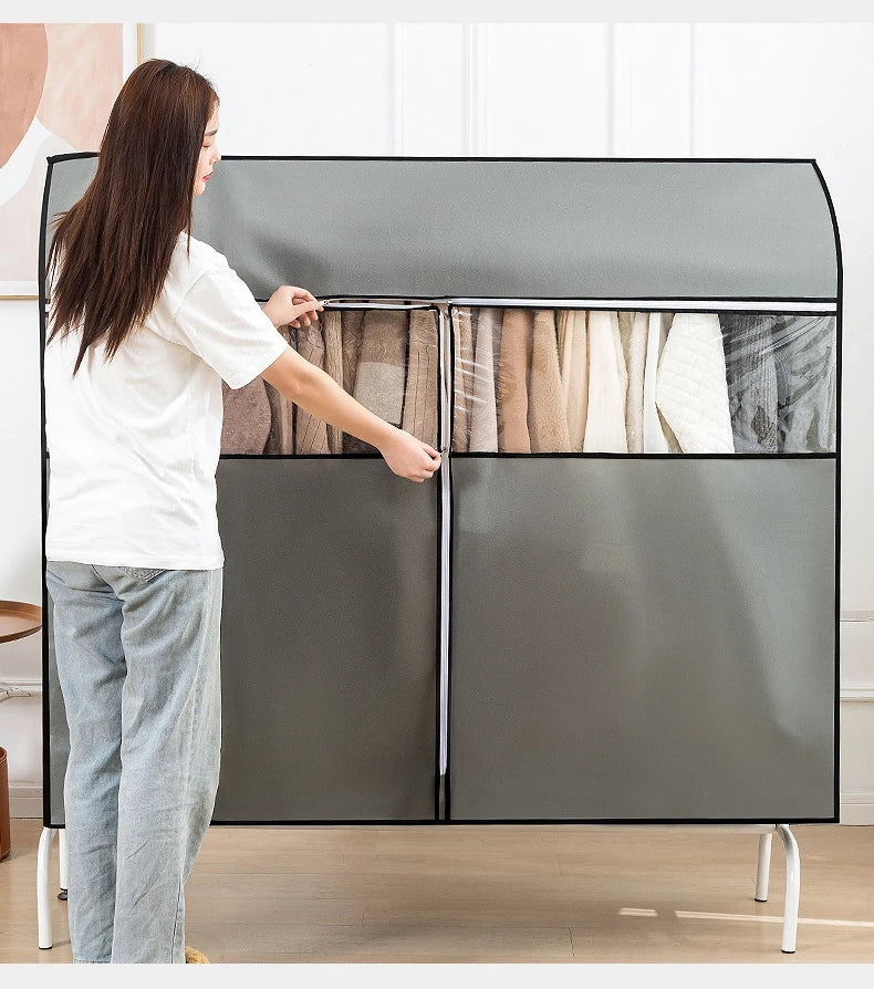 Non-woven Fabric Garment Rack Cover Dustproof Clothes Garment Rack Cover Bags Durable Zipper/Clothing Protector Wardrobe Closet