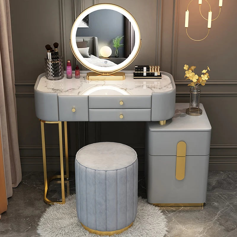 White Bedroom Vanity Table Makeup Mirror Chair Modern Organizer Dressing Table Cosmetics Cheap Penteadeira Trendy Furniture
