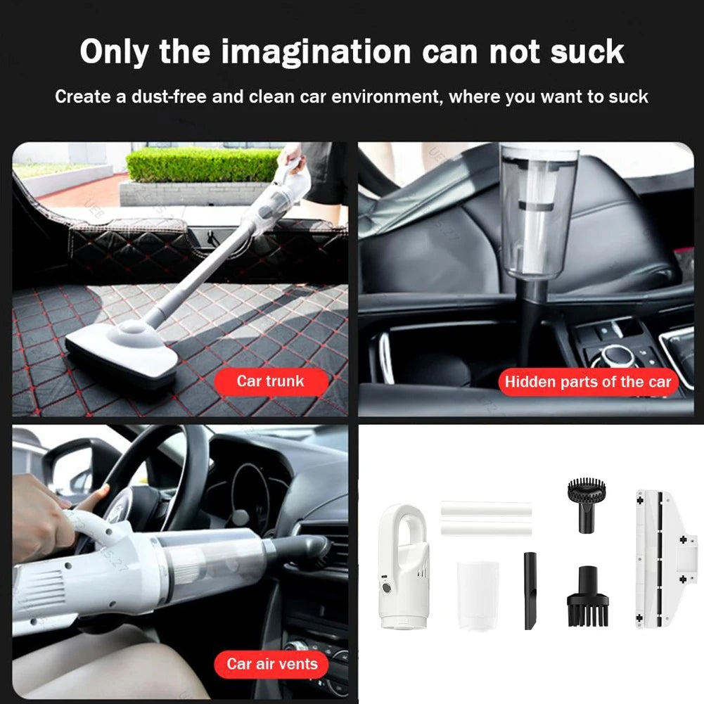 5000Pa Large Suction Vacuum Cleaner USB Rechargeable Cordless Handheld Vacuum Powerful Car Vacuum for Car Home