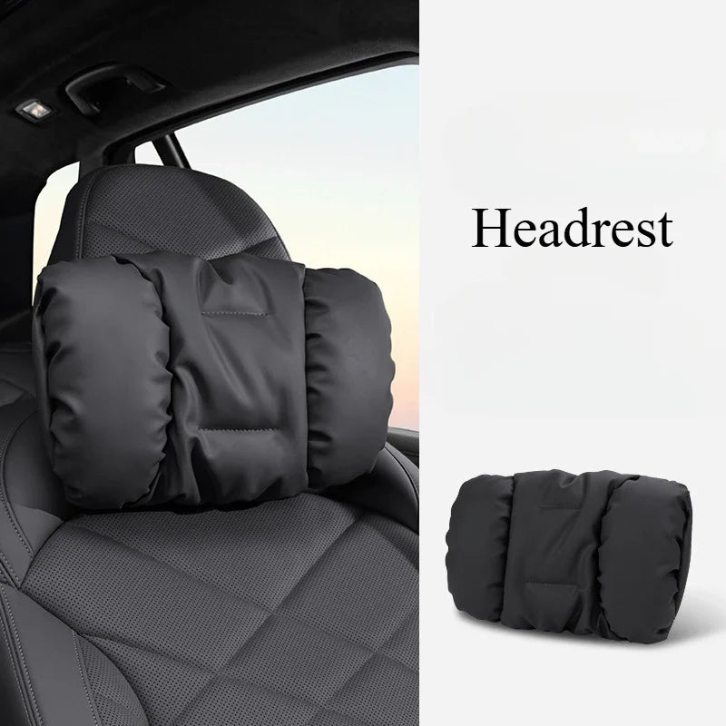 Advanced Sensory Bubble Cotton Car Headrest Anti-Stain Leather Neck Pillow And Waist Cushion Set for Mazda MX5 CX3 CX8 MX-5 CX30