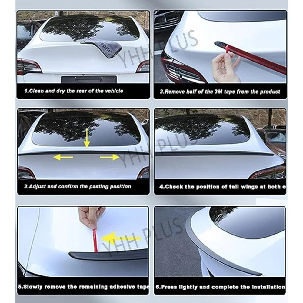 Real Carbon Fiber Spoiler For Tesla Mode Y Accessories Trunk Wing 2020-2024 Real Dry Carbon Original Model 3 Highland Exterior