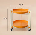 Household Living Room Movable Coffee Table Nordic Minimalist Wheeled Cart Bedside Circular Storage Rack