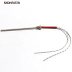 SNDHEATER 1pc Threaded Cartridge Heater 304 Stainless steel Heating Rod DN6 G1/8 10mm BSP Thread 6x50-200mm Tube 12V/24V/36V/48V