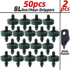 20-200pcs 2L 4L 8L 1/4'' Garden Drip Irrigation Dripper Automatic Steady Flow Water Saving Dropper  Nozzle for Greenhouse Bonsai