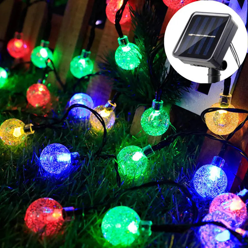Outdoor LED Crystal Globe Light Solar Fairy Light Garden Light 5/7/12m Solar String Light for Christmas Wedding Party Decoration
