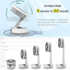 Portable Standing Oscillating Fan with Remote 20000mAh White Rechargea