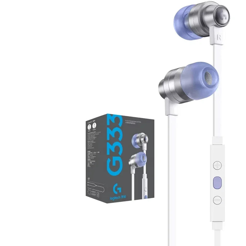 original Logitech G333 Headset Gaming Berkabel In-Ear G333 dengan Mikrofon Tipe C untuk Gaming Laptop Logitech G333 Gaming