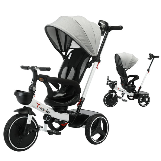 Ubravoo Baby Stroller Tricycle Ride Bike , 5-in-1, Adjustable Canopy, Sitting & Lying,Celerity Disassembly & Assembly,1-5 Years