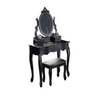 *retro dresser classic black solid wood bedroom princess makeup table American light luxury engraving