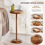 Drink Table,Compact Side Table with Phone Slot and Weighted Base, Durable Pedestal Table Accent for Living Room,Office