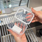 Kitchen Refrigerator Sealed Rectangular Refrigerator Storage Box With Lid Plastic Crisper Microwave-heated Lunch Box Storage Box