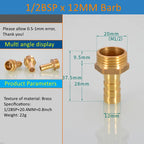 Brass Pipe Fitting 6/8/10/12/14/16mm Hose Barb Tail 1/8" 3/8" 1/4" BSP Male Connector Joint Copper Coupler Adapter