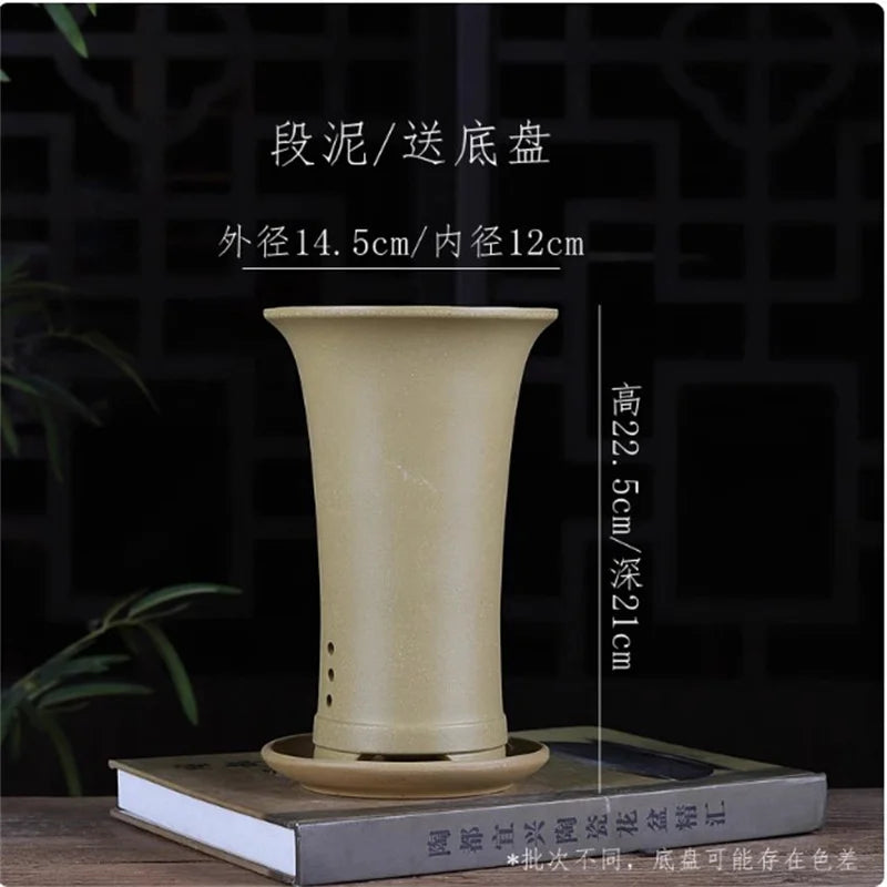 Nature Purple Sand Bonsai Pot, Small Vase,Cymbidium Orchid Plant Pot,Garden,Home Decoration