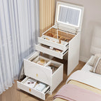 Cream wind flip dresser bedroom simple modern small apartment 60cm Internet celebrity 50 bedside table integrated makeup table