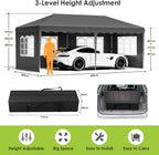 Pavilion Popup Gazebo 3x6m Waterproof Folding Gazebo Tent Party Tent 6 Side Panels Fully enclosed UV 50+ Height Adjustable 2-3M