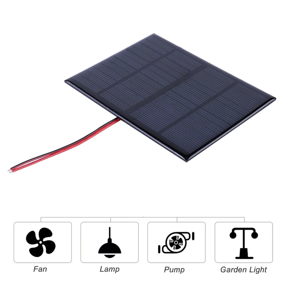 3W 12V Mini Small Solar Panel 0-125MA DIY Polysilicon Solar Epoxy Cell Charger  with Cable for 9-12V Battery/Mobile Phone
